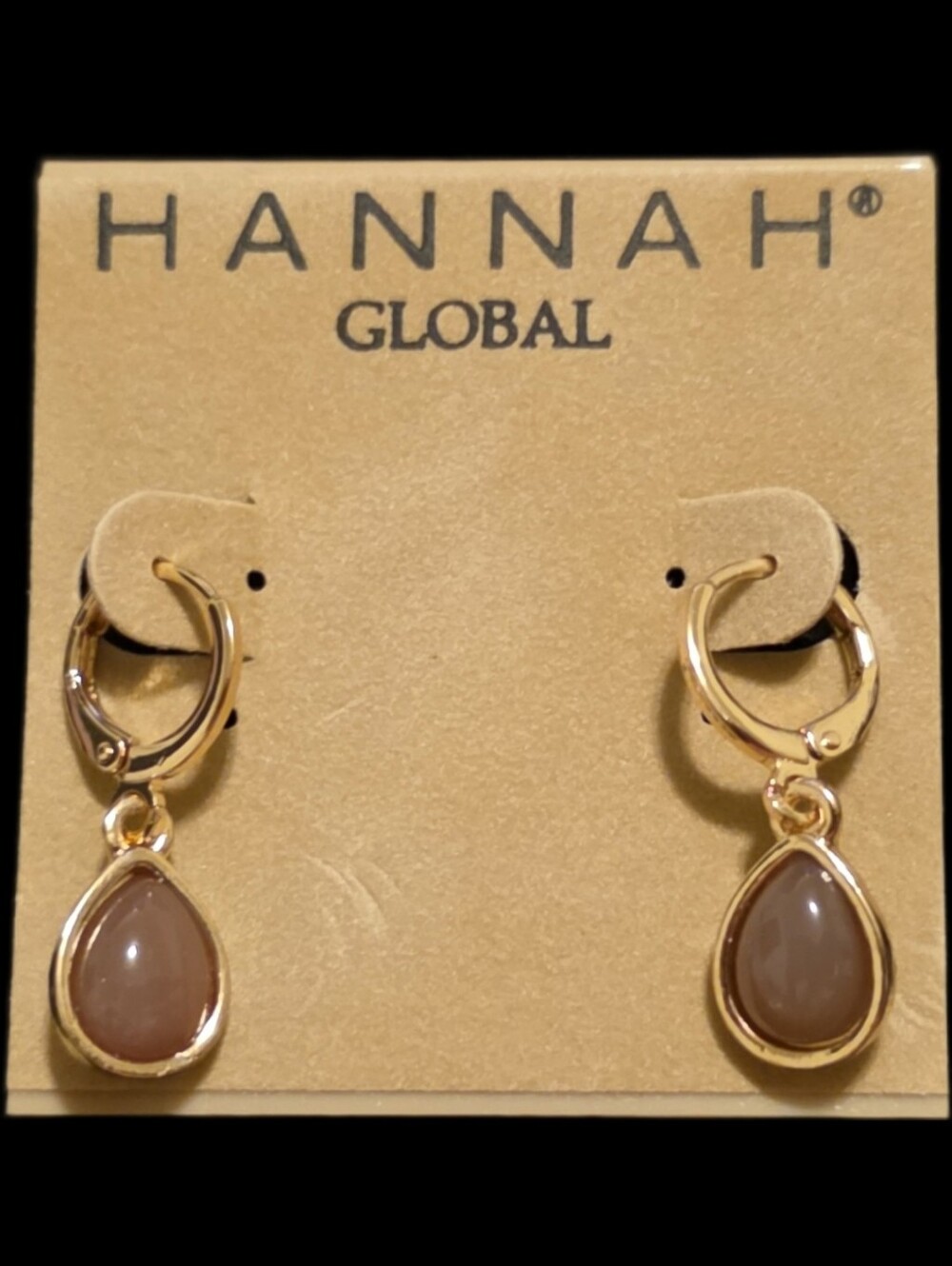 Teardrop Light Brown Dangle Earrings